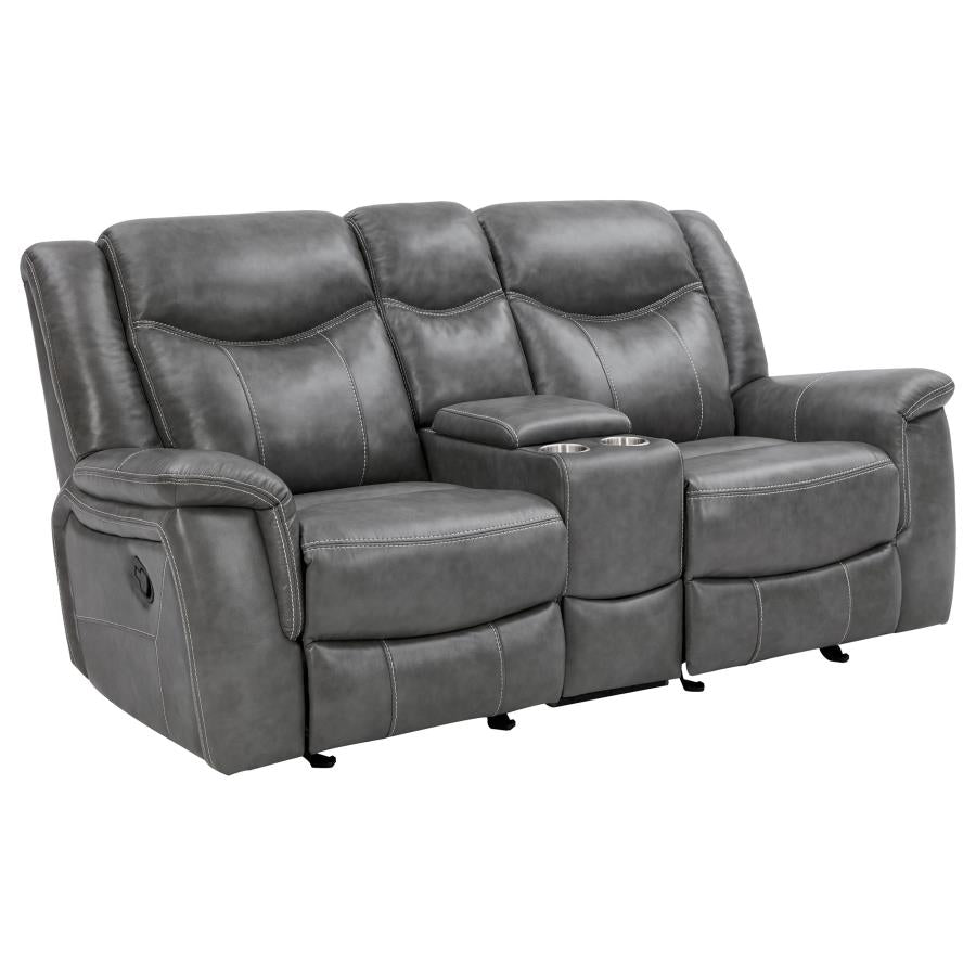 Upholstered Padded Arm Manual Motion Sofa Set