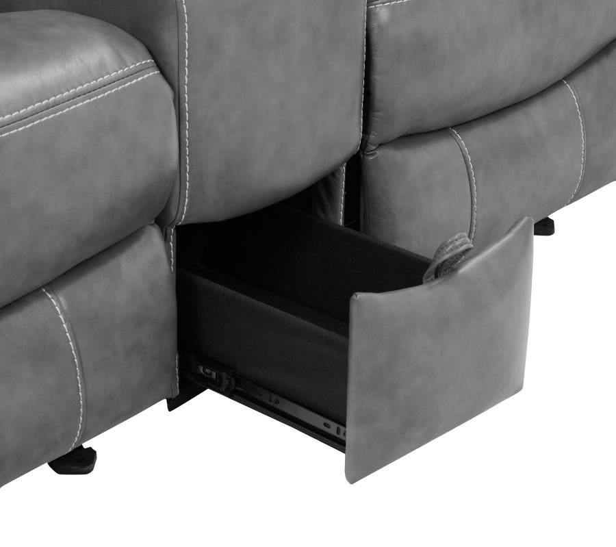 Upholstered Padded Arm Manual Motion Sofa Set