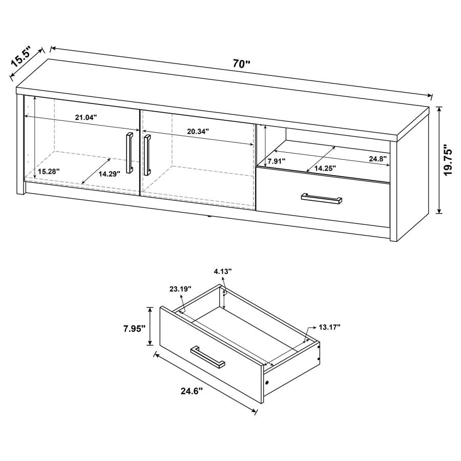 70-inch 2-door TV Stand Black