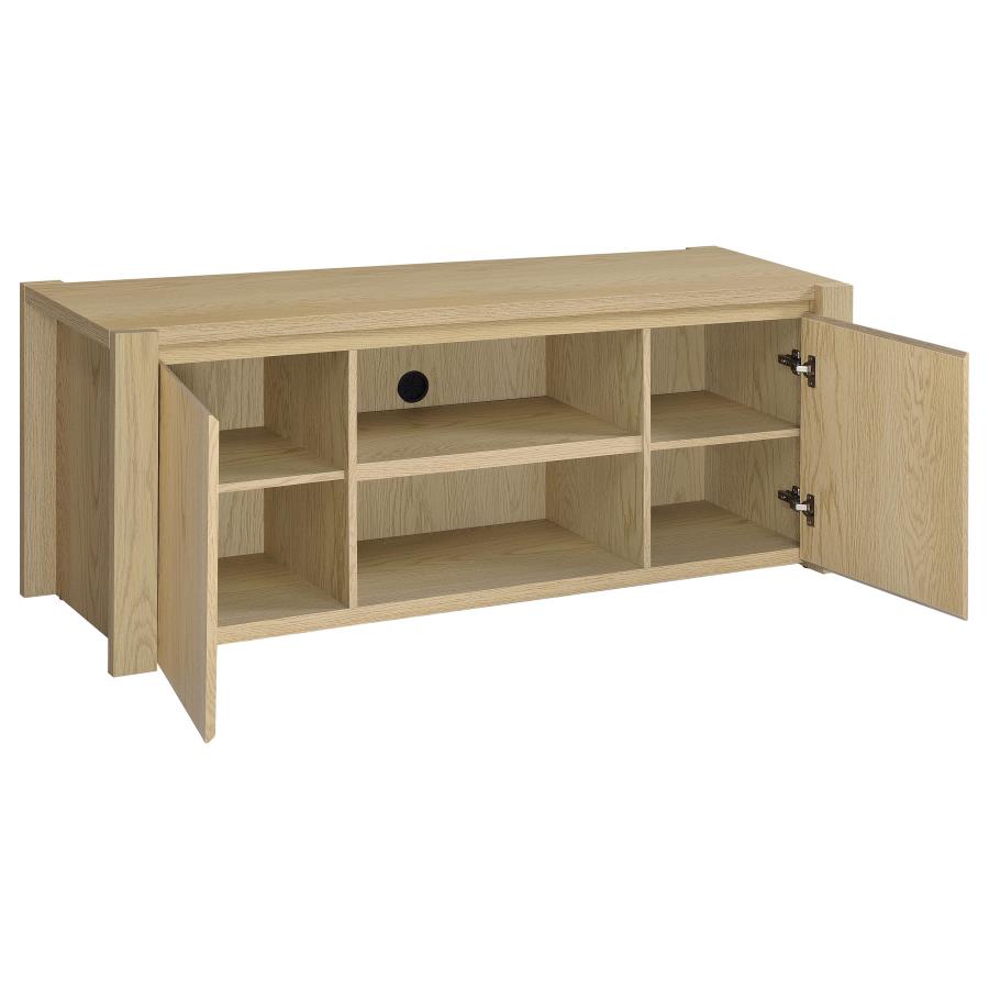60-inch 2-door TV Stand Light Oak