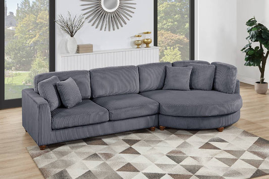 2-PC Corduroy Fabric Sectional