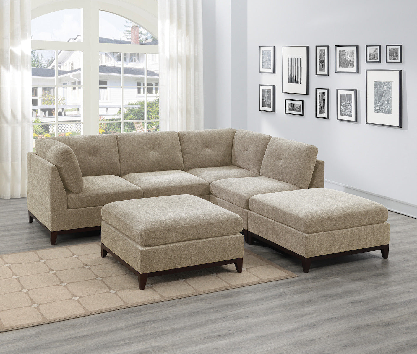 6-PC Modular Sectional with Ottoman