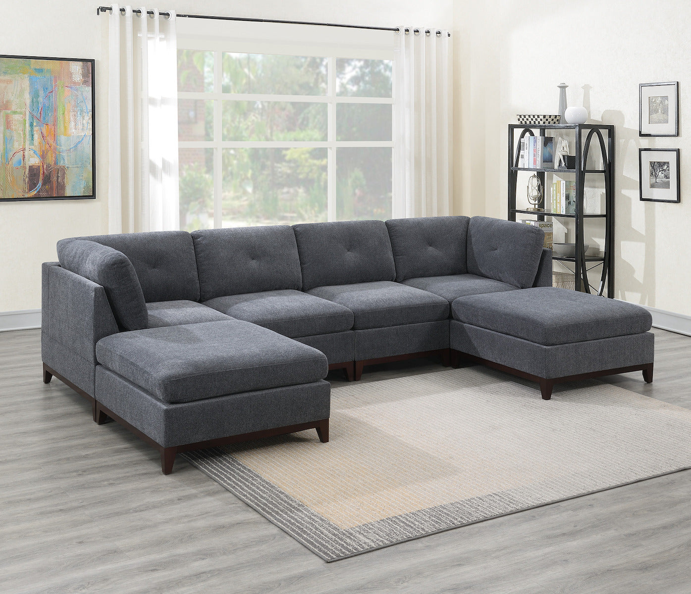 6-PC Modular Chenille Sectional