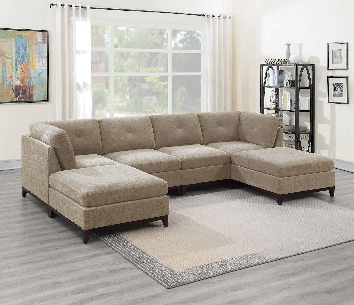 6-PC Modular Chenille Sectional