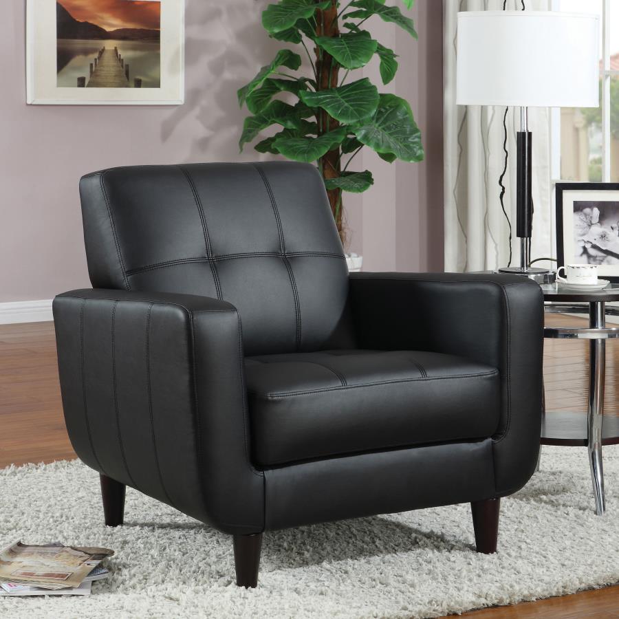 Upholstered Track Arm Tufted Accent Chair