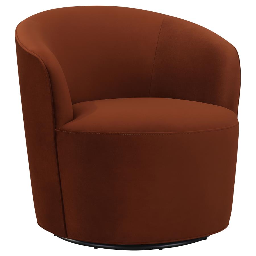 Upholstered Barrel Back Swivel Chair