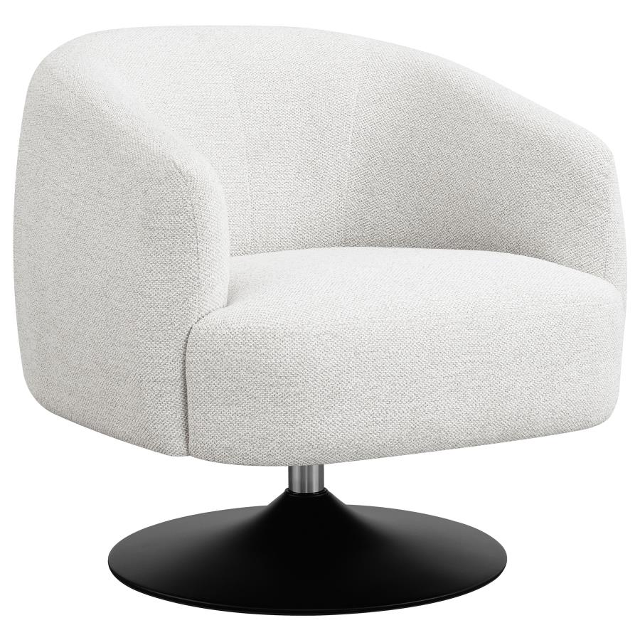 Upholstered Barrel Back Swivel Club Chair