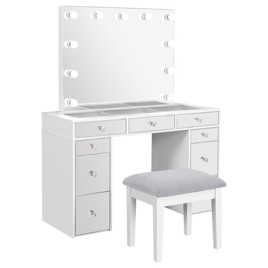 Makeup Vanity Table Set with Lighting White