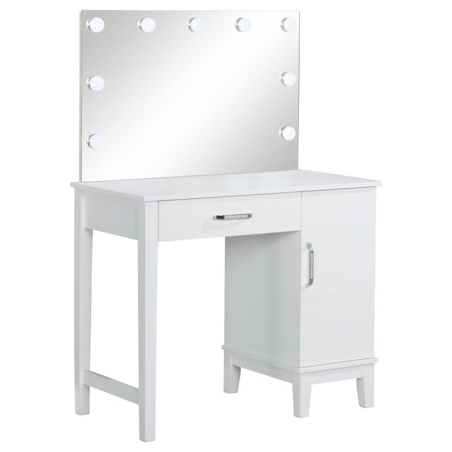 Vanity Set with Lighting & Stool White