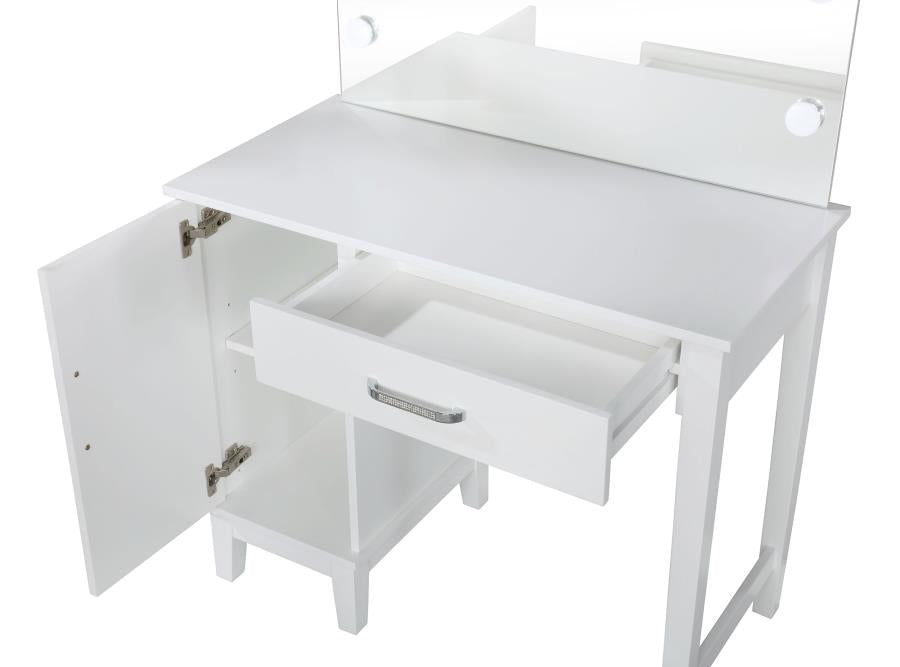 Vanity Set with Lighting & Stool White
