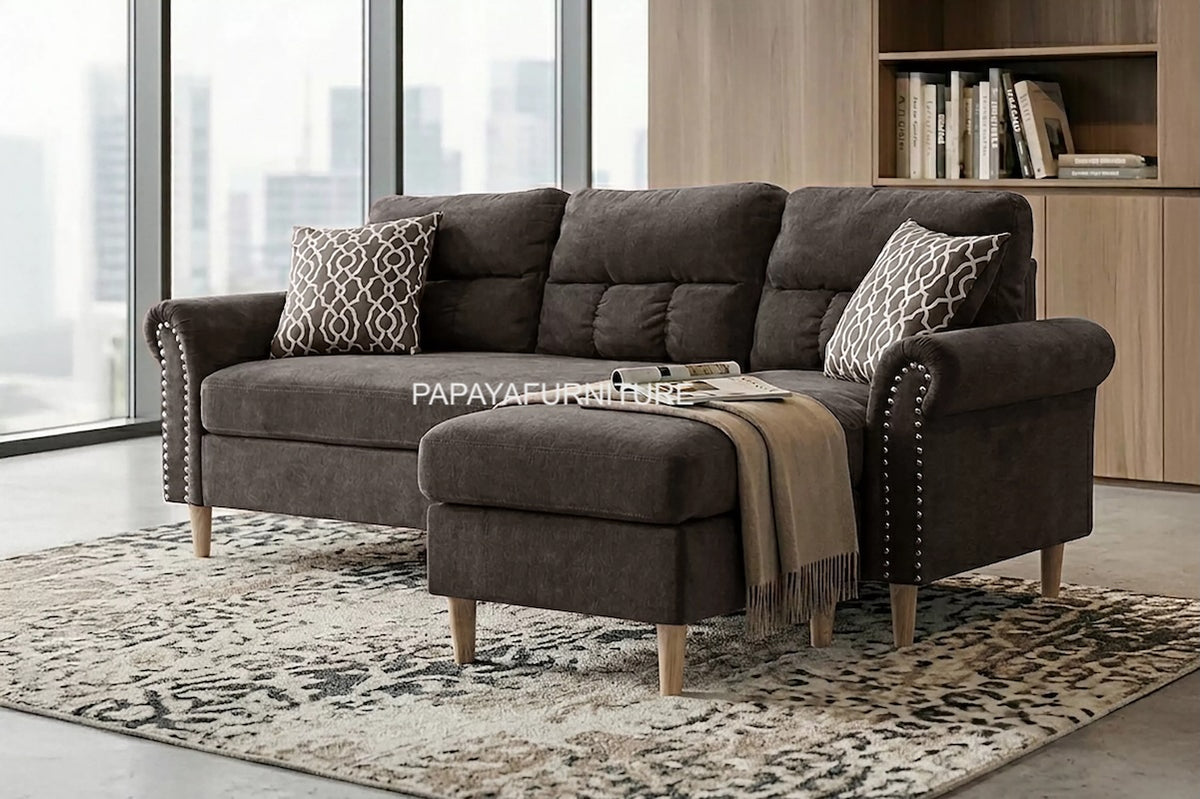 2PC Reversible Sectional Sofa Set