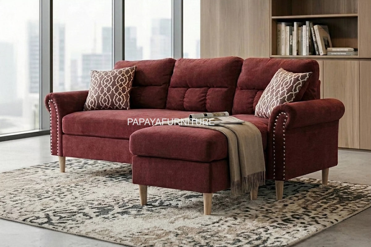 2PC Reversible Sectional Sofa Set