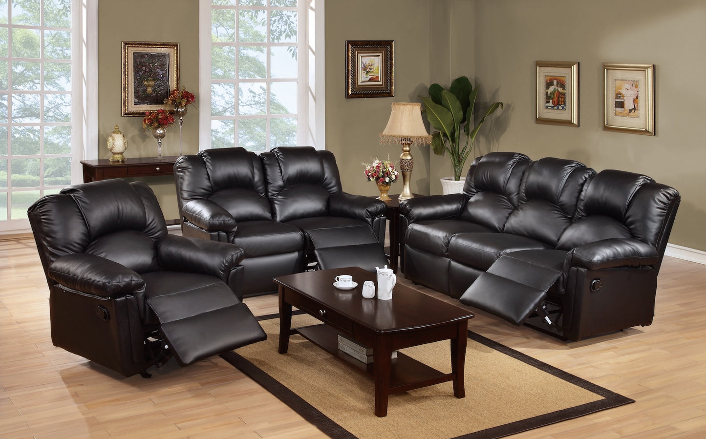 2-PC Manual Recliner Sofa Set