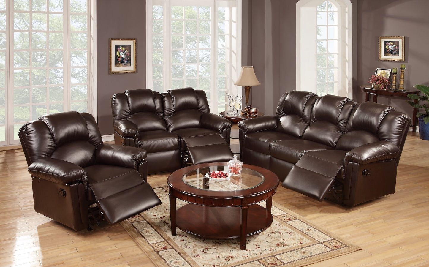 2-PC Manual Recliner Sofa Set