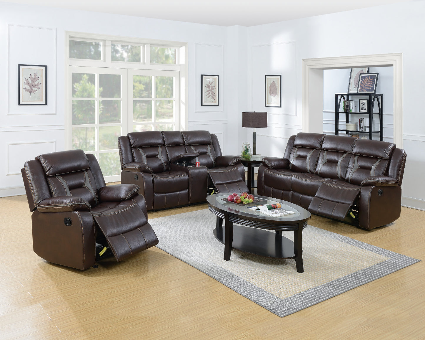 2-PC Manual Recliner Sofa Set