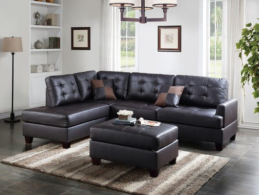 3-PC Reversible Sectional Sofa Set W/ Ottoman