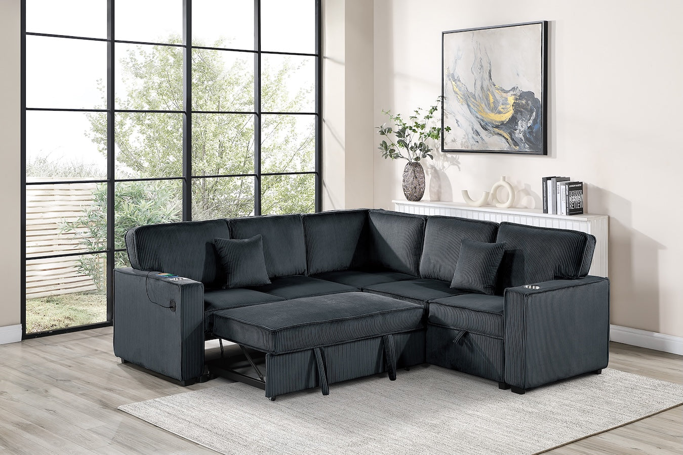 3-Piece Convertible Sectional Sofa Set