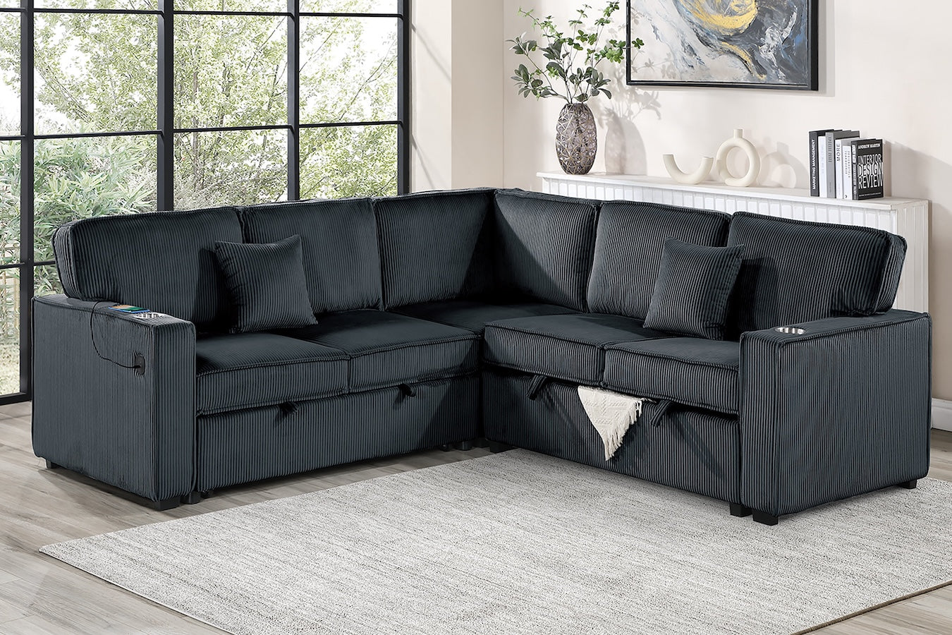3-Piece Convertible Sectional Sofa Set