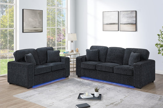 Chenille Fabric Sofa and Loveseat Set
