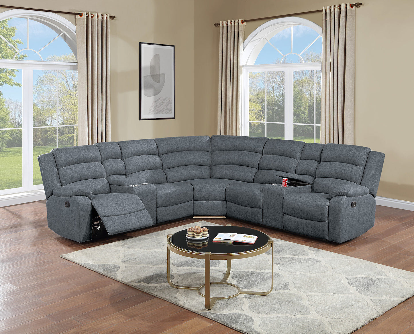 3-Piece Manual Reclining Sectional Sofa