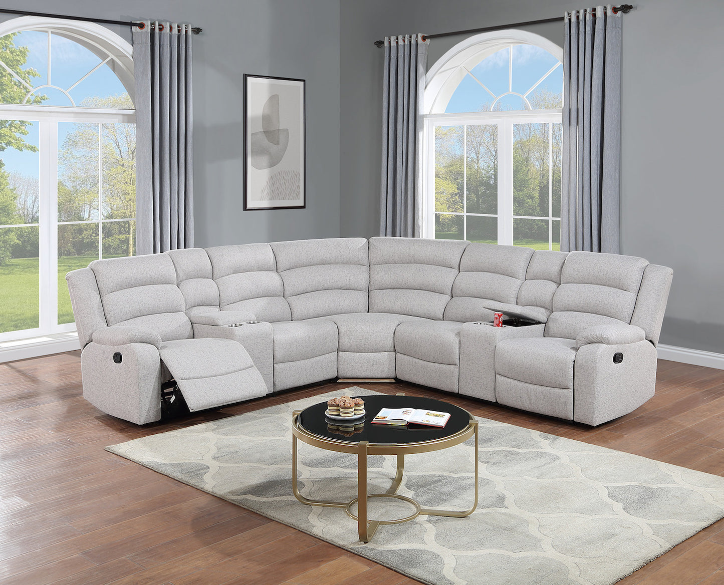 3-Piece Manual Reclining Sectional Sofa