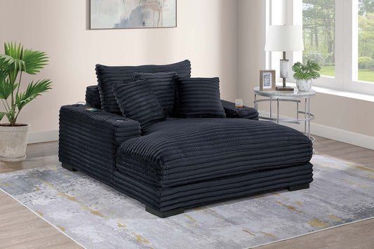 Corduroy Fabric Chaise Lounge