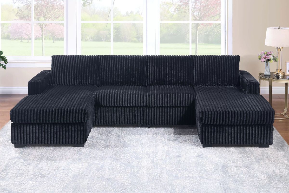 3-PC Corduroy Sectional Sofa