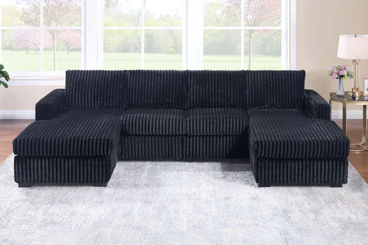 3-PC Corduroy Sectional Sofa