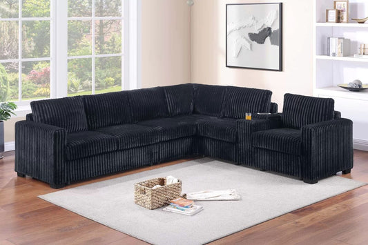 4-PC Corduroy Sectional Sofa
