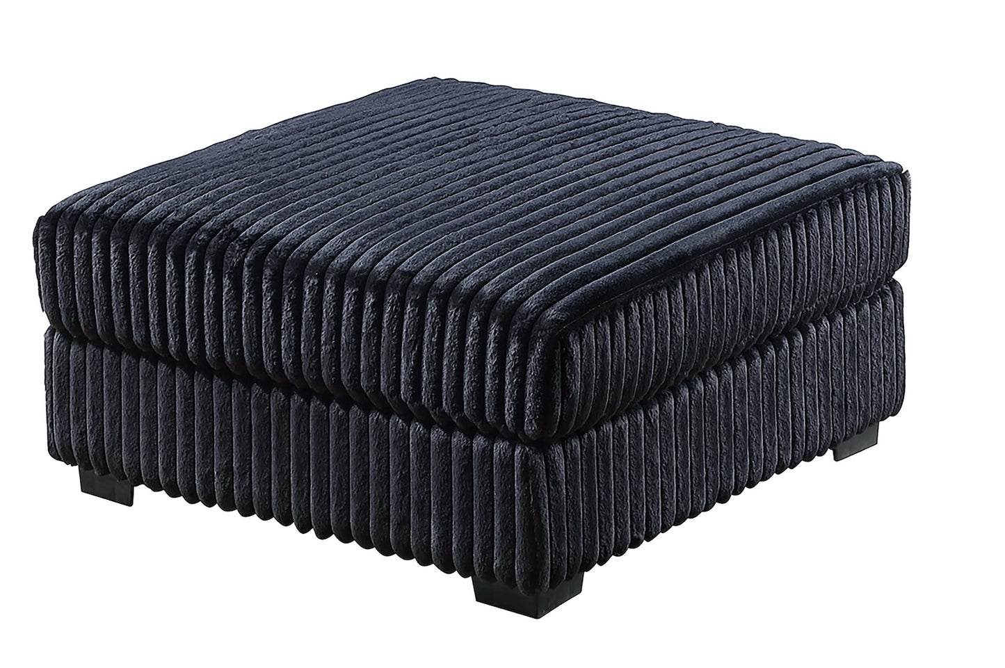 6 Piece Set Black Corduroy Modular Sectional Sofa