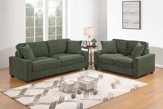 Corduroy Fabric Sofa and Loveseat Set
