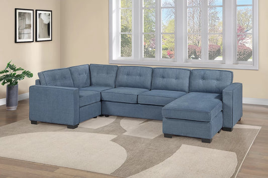 3 Piece Waffle Suede Fabric Sectional Sofa and Chaise Set (ETA: 7/30)