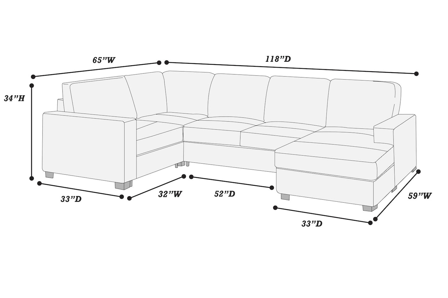 3 Piece Chenille Fabric Sectional Sofa and Chaise Set (ETA: 7/30)