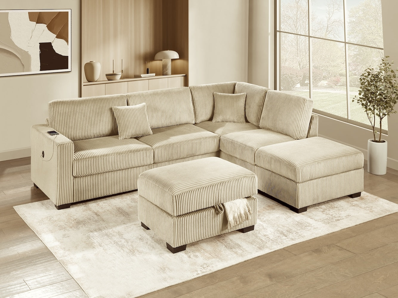 3-Piece Reversible Sectional Set W/ Ottoman (ETA: 8/20)