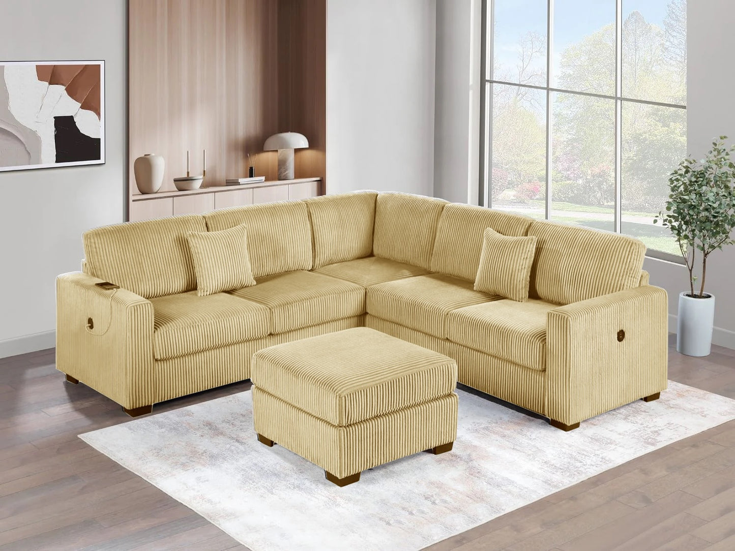 4-Piece Sectional Set W/ Ottoman