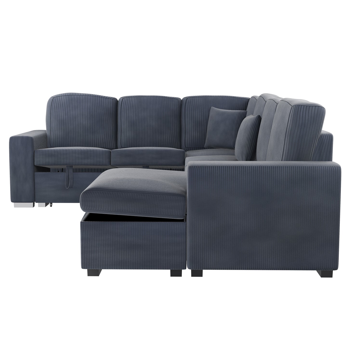 Sectional with Pull-Out Bed and Storage Chaise