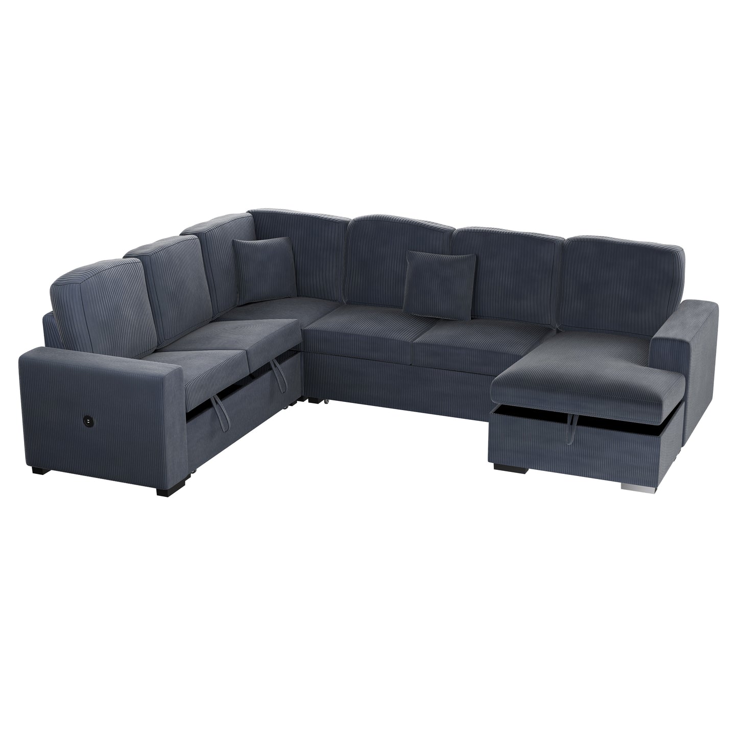 Sectional with Pull-Out Bed and Storage Chaise