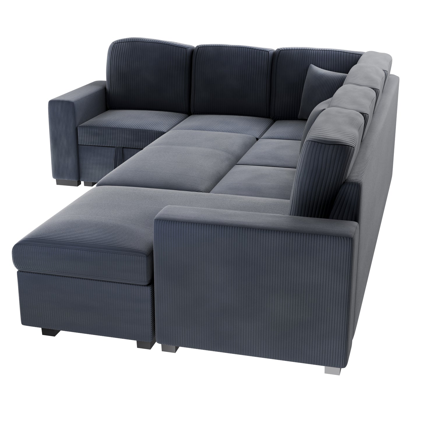 Sectional with Pull-Out Bed and Storage Chaise