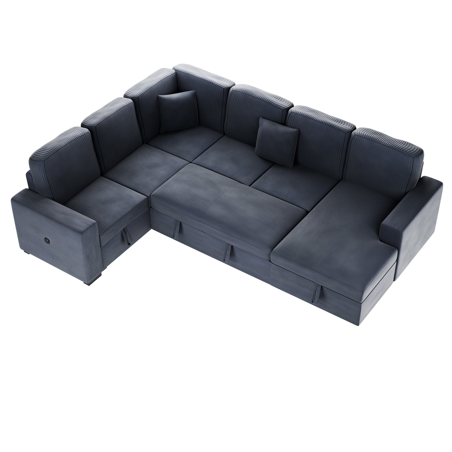 Sectional with Pull-Out Bed and Storage Chaise