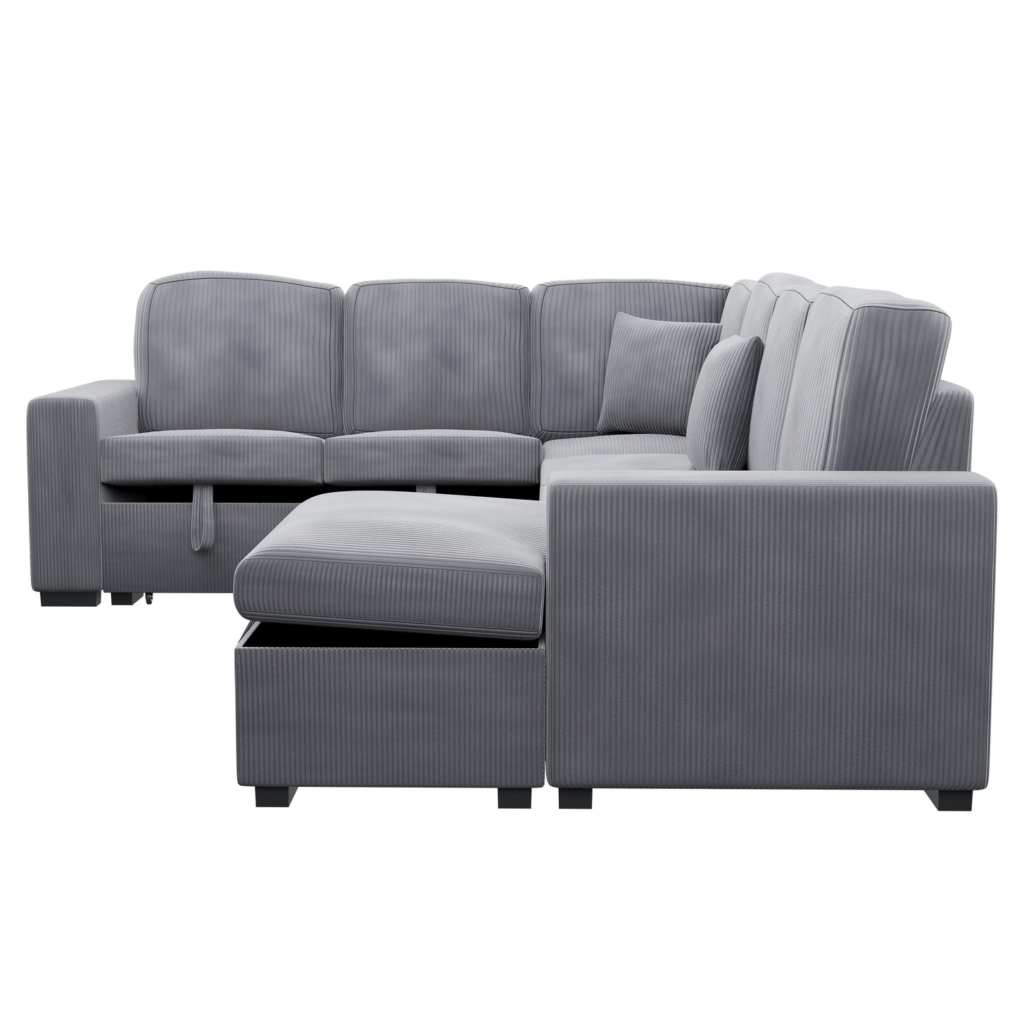 Sectional with Pull-Out Bed and Storage Chaise