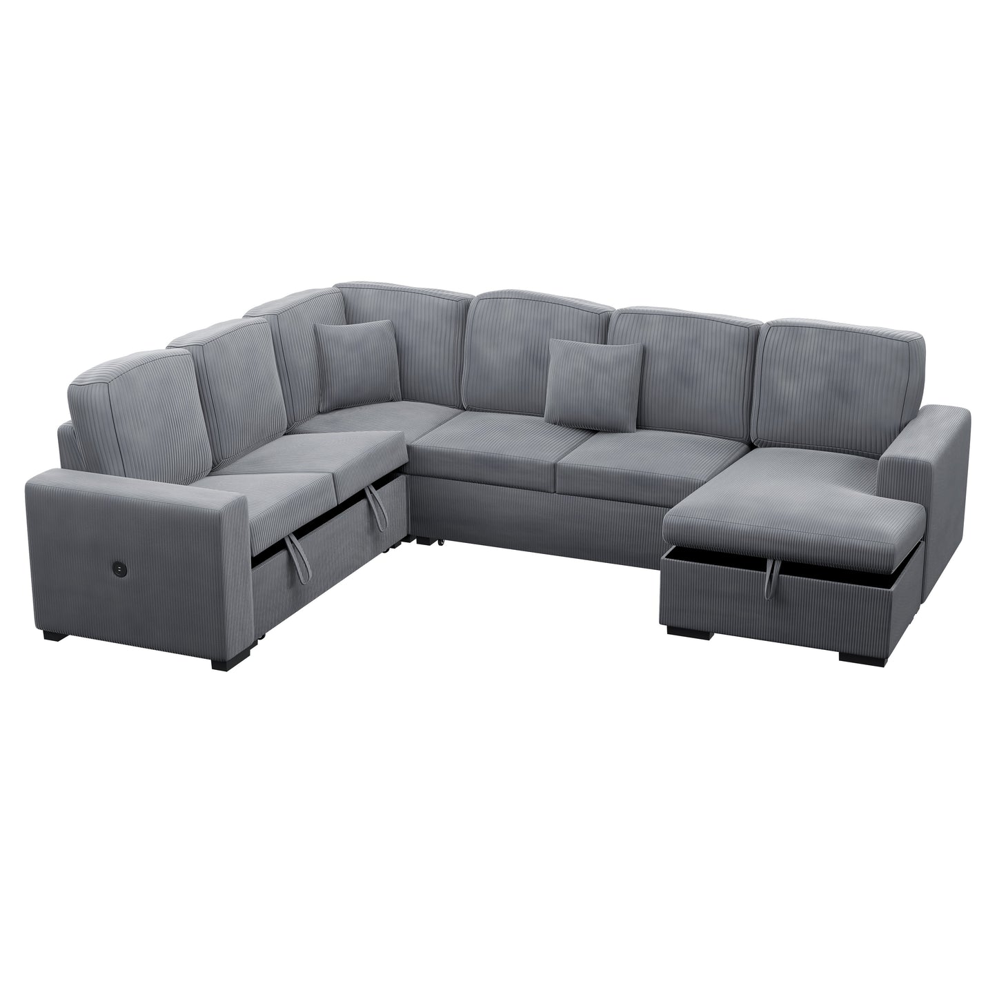 Sectional with Pull-Out Bed and Storage Chaise