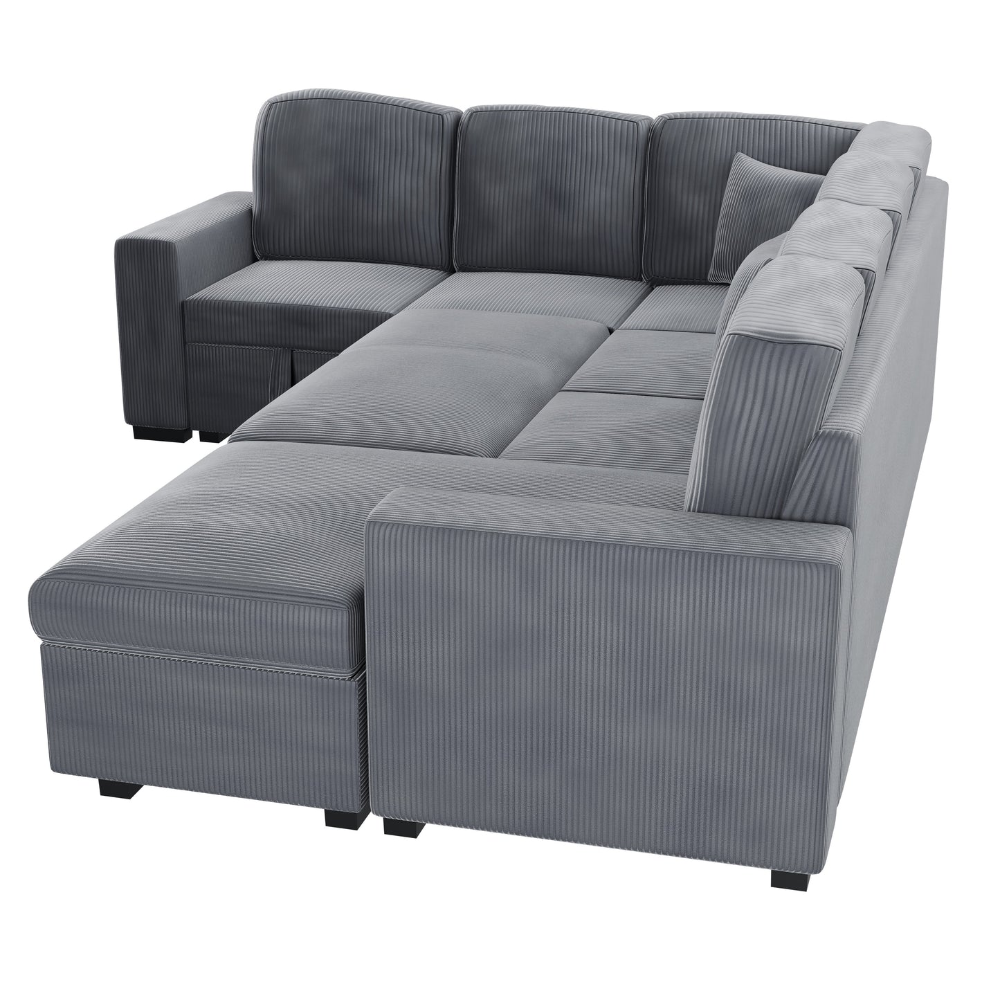 Sectional with Pull-Out Bed and Storage Chaise