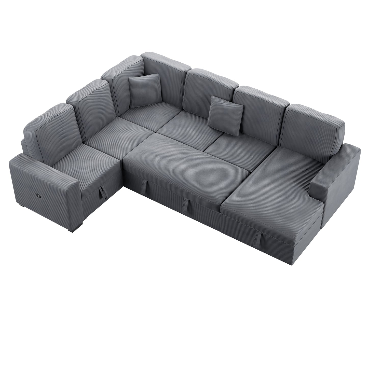 Sectional with Pull-Out Bed and Storage Chaise