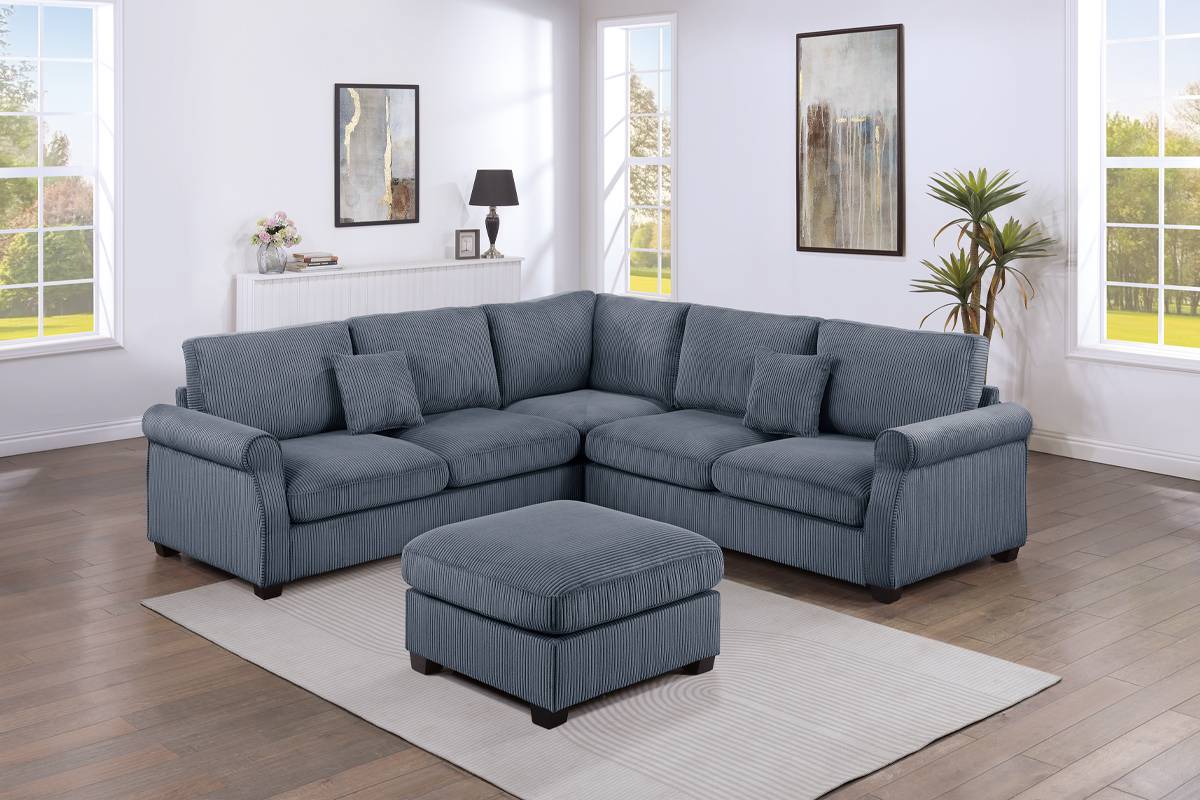 4-PC Corduroy Sectional