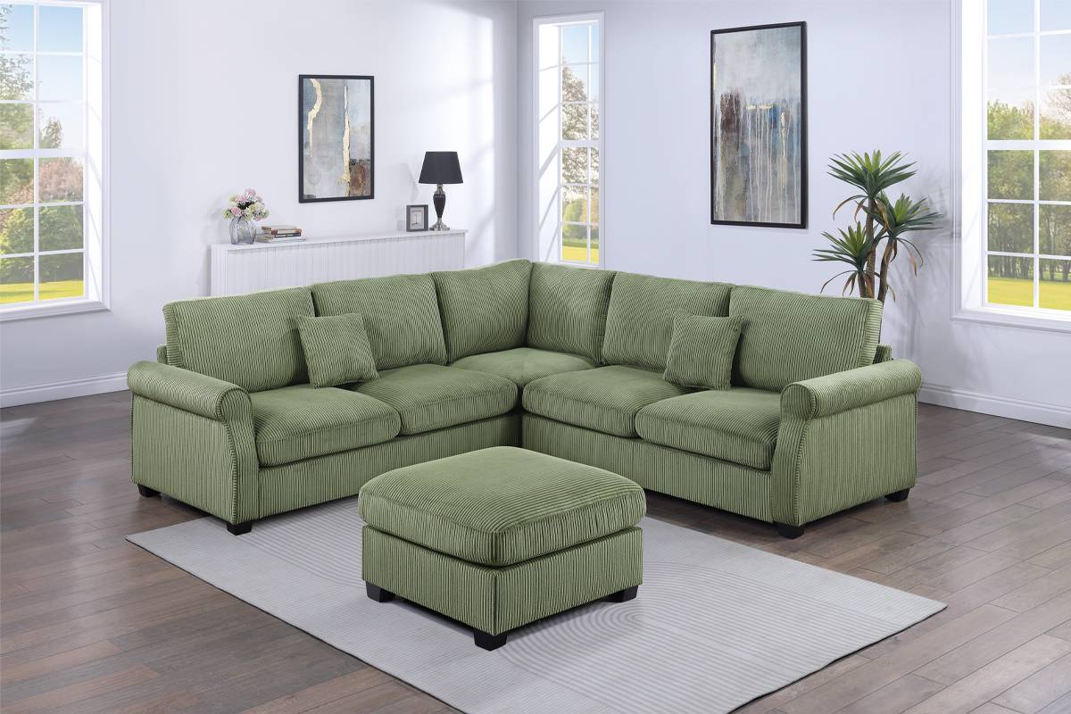 4-PC Corduroy Sectional