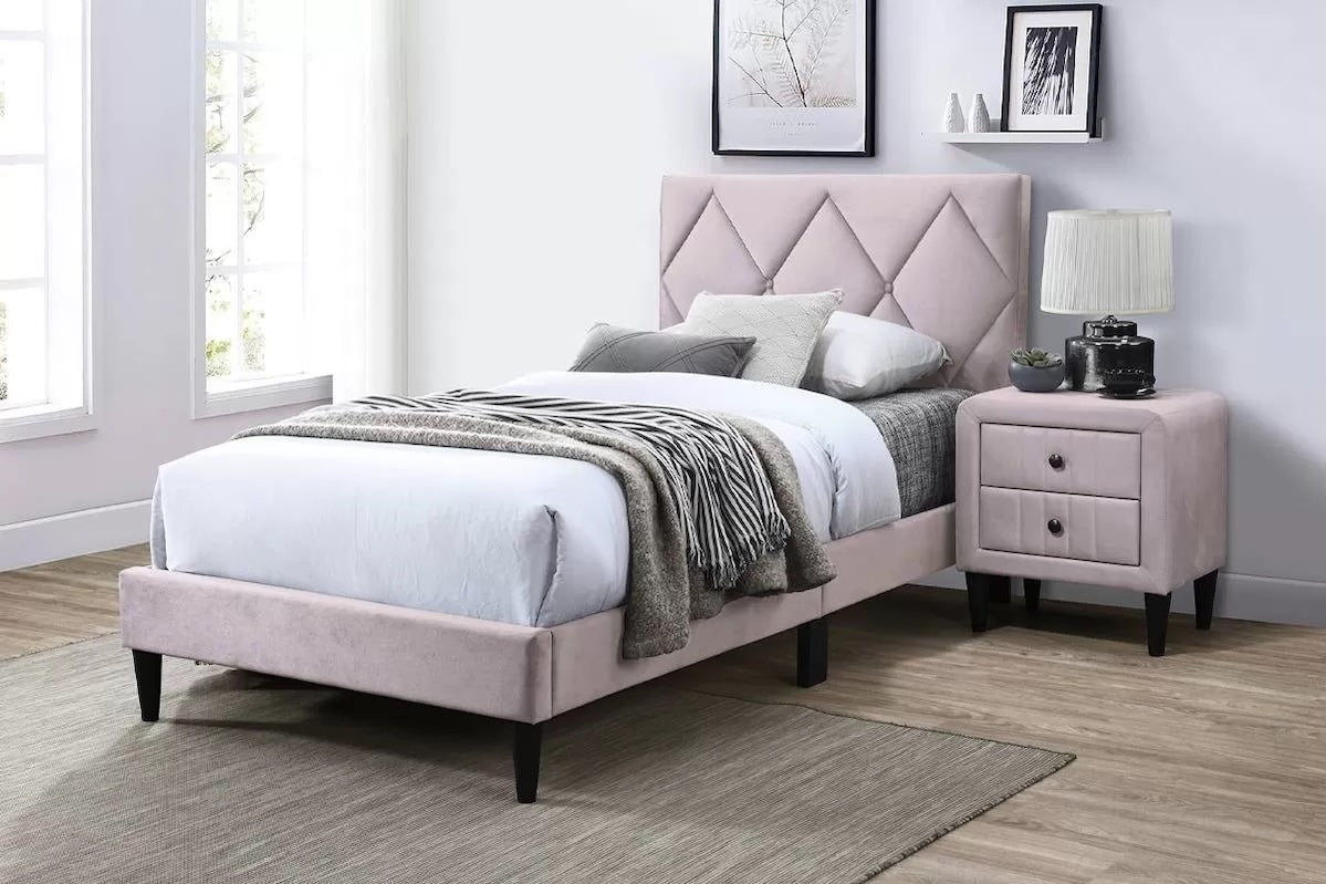 Twin Bed Frame with Nightstand