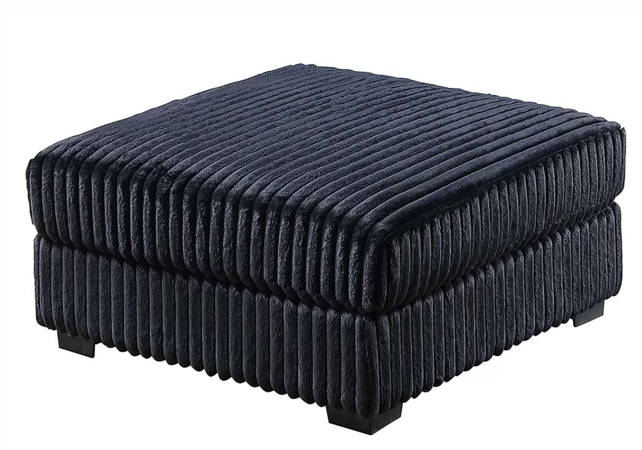 Black Corduroy Modular Ottoman