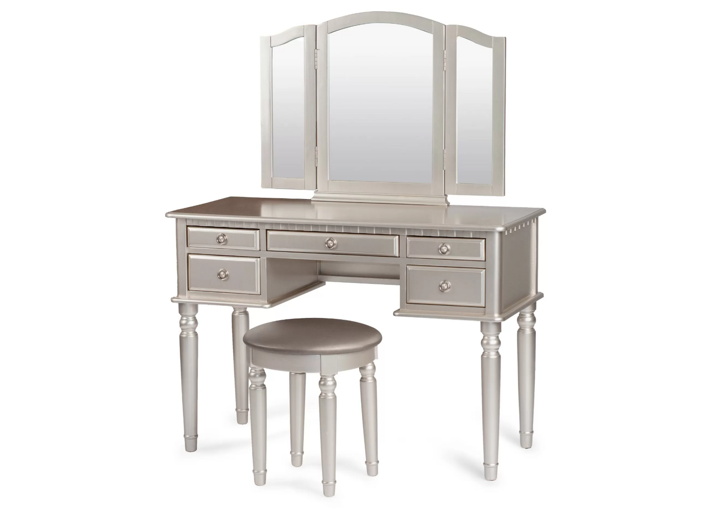 3-Piece Vanity Table Mirror Stool Set