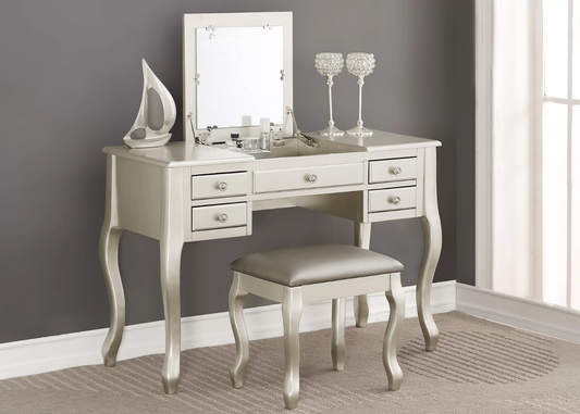 3-Piece Vanity Table Mirror Stool Set