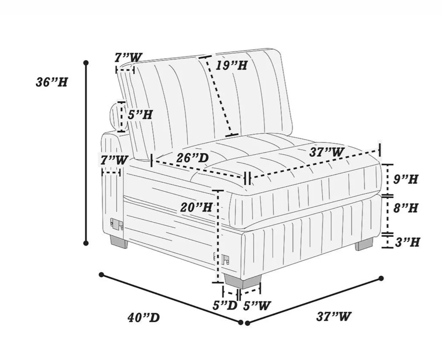 3-PC Corduroy Modular Sectional Ashley
